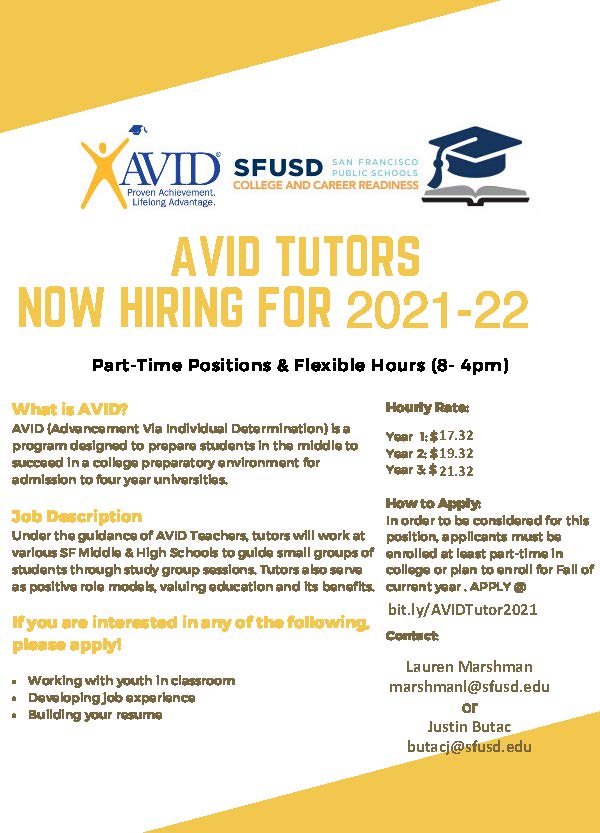SFUSD AVID Tutors SFUSD